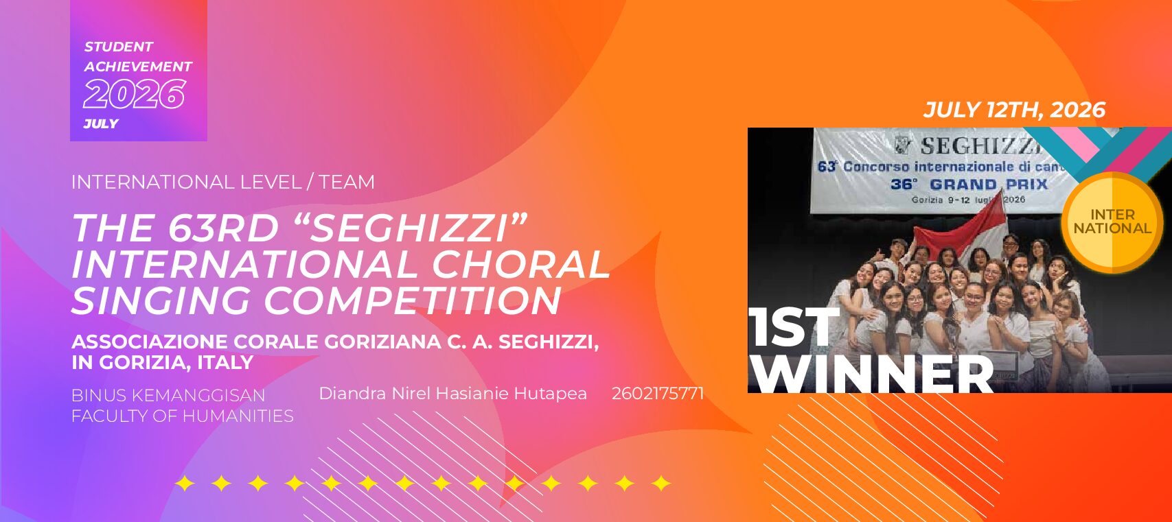The 63rd “Seghizzi” International Choral Singing Competition