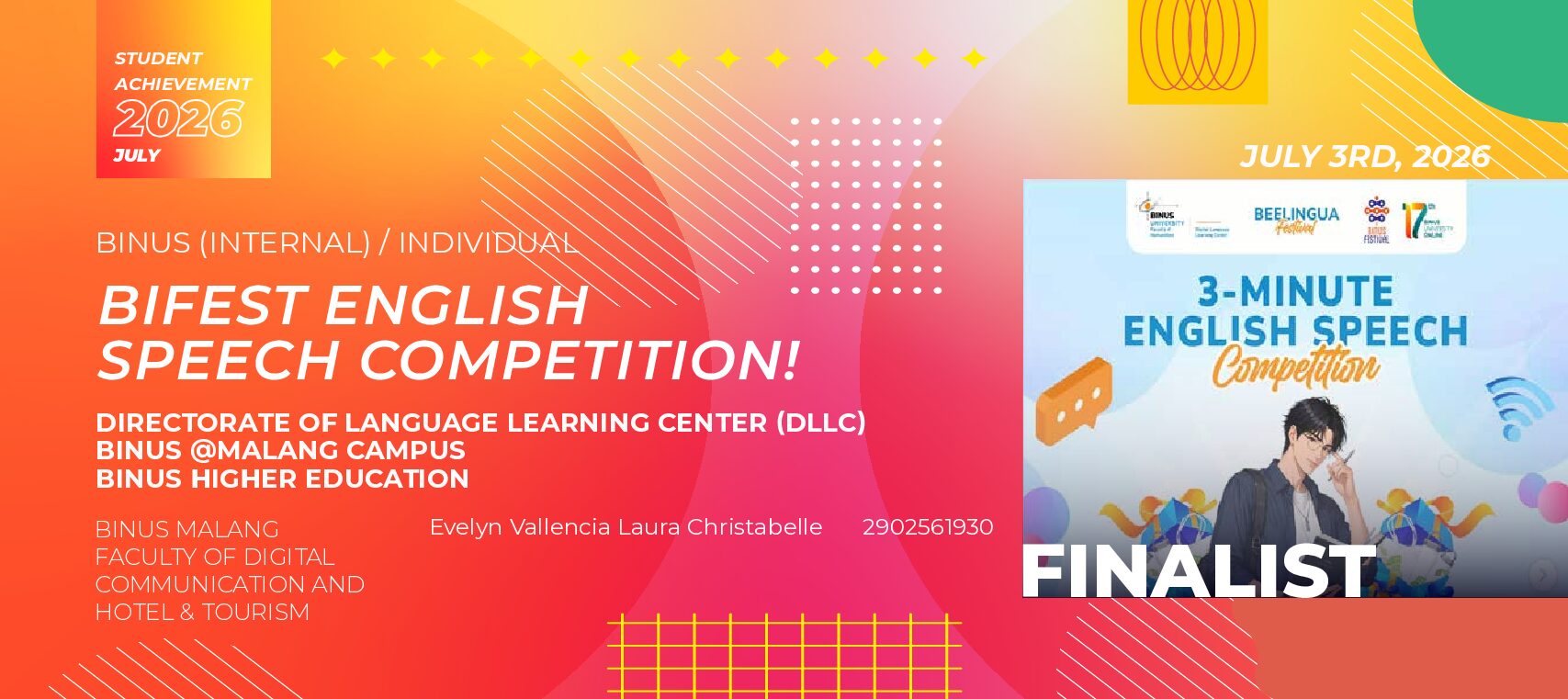 BIFEST ENGLISH SPEECH COMPETITION!