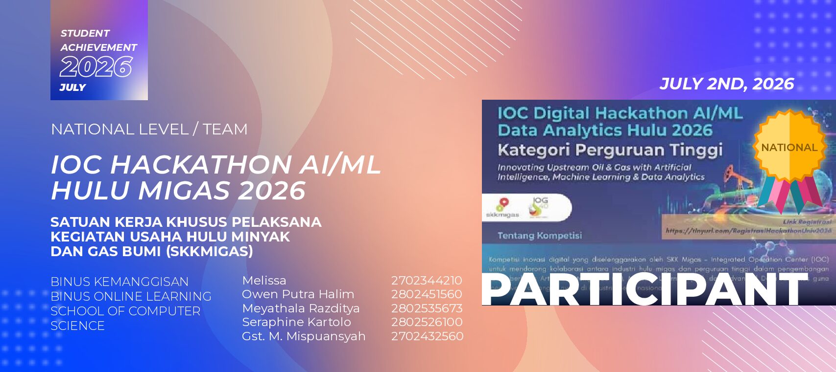 IOC HACKATHON AI/ML HULU MIGAS 2026